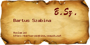 Bartus Szabina névjegykártya