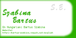 szabina bartus business card